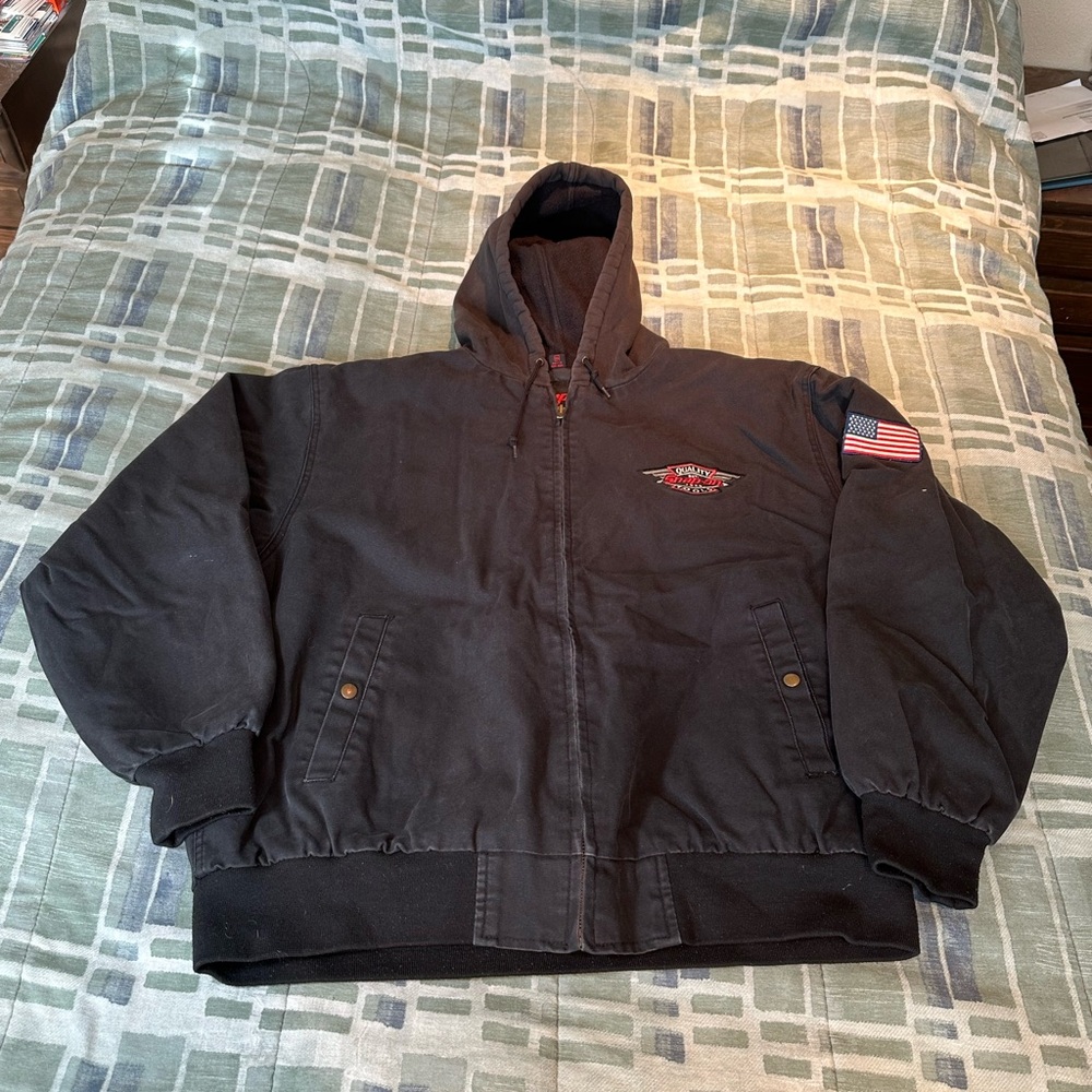 Men’s Vintage Snap On Tools Canvas Hoodie Jacket Black sz XXL